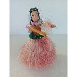 Vintage Hawaiian Hula Dancer Dashboard Ornament Adhesive Bottom Kitschy